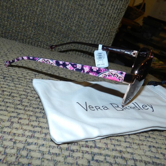 Vera Bradley Aya Polarized Aviator Sunglasses & Logo Dust bag💥🆕NWT! - Picture 7 of 15